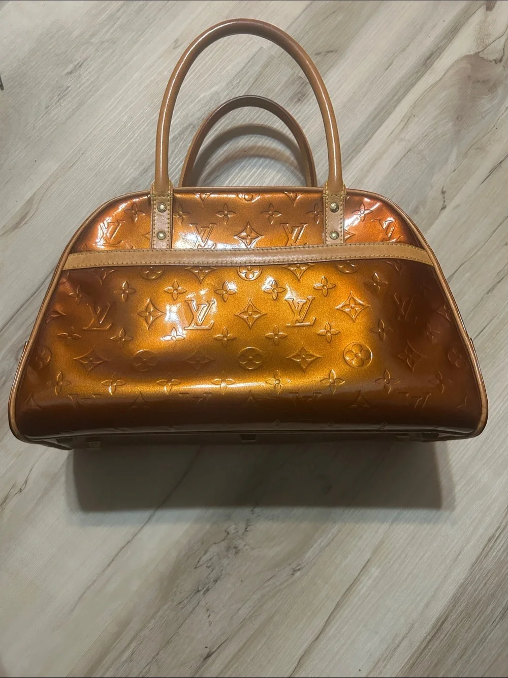 Louis Vuitton Vernis Metallic Copper Satchel